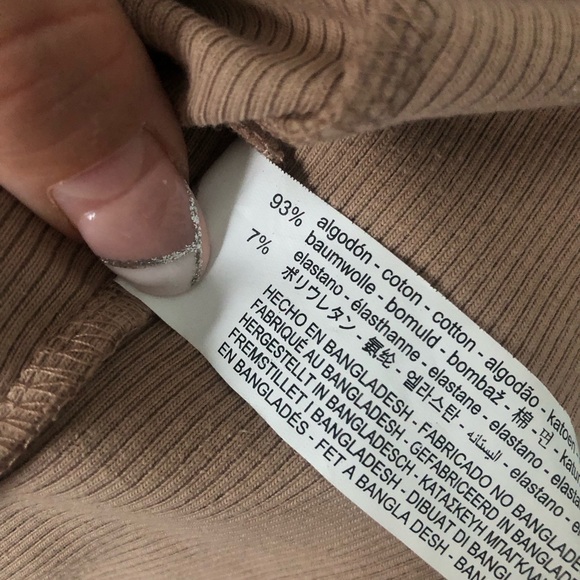 Zara Tan Cotton Top with Neck Straps - Picture 8 of 8